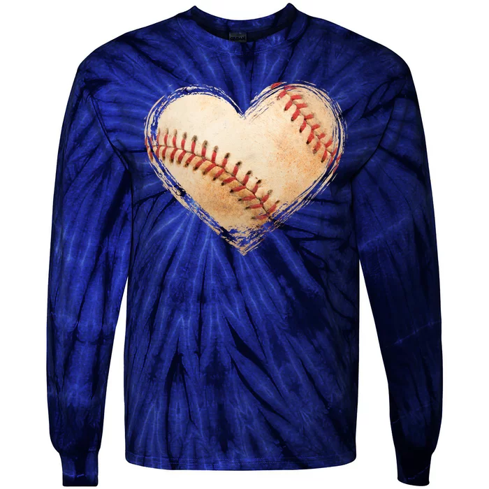 Vintage Baseball Lover Tie-Dye Long Sleeve Shirt