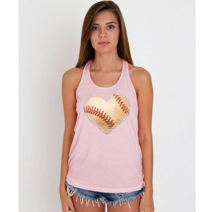 Vintage Baseball Lover Women's Knotted Racerback Tank