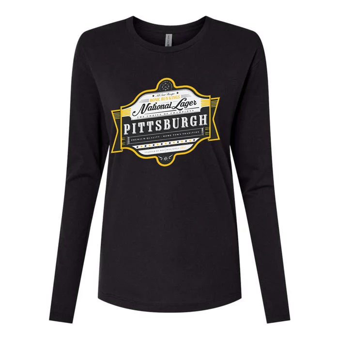 Vintage Beer Label Pittsburgh Womens Cotton Relaxed Long Sleeve T-Shirt