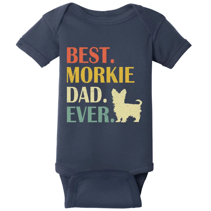 Vintage Best Morkie Dog Dad Ever Fathers Day Gifts Baby Bodysuit