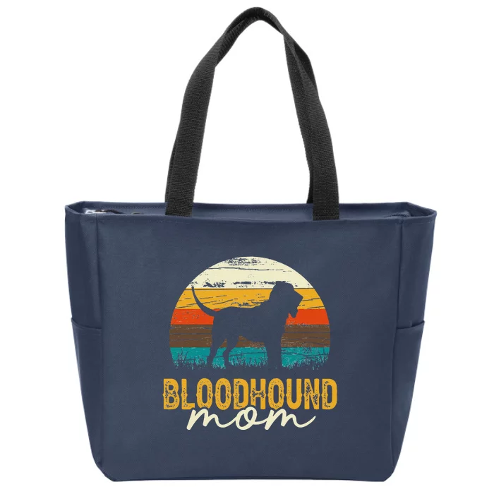 Vintage Bloodhound Mom Dog Lover Mothers Day Zip Tote Bag