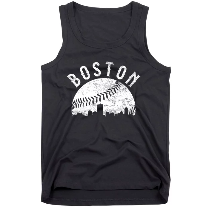 Vintage Boston Massachusetts Skyline Tank Top