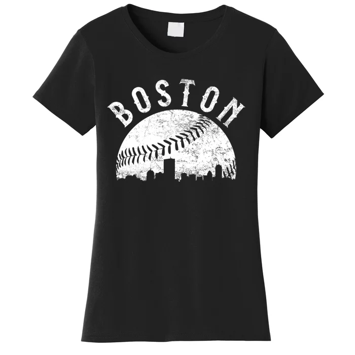 Vintage Boston Massachusetts Skyline Women's T-Shirt