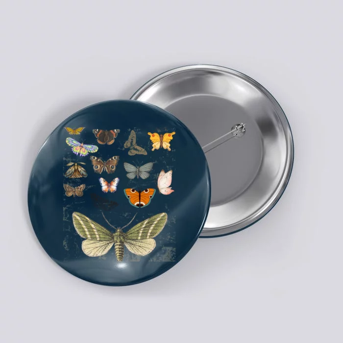 Vintage Butterfly Moth Aesthetic Button