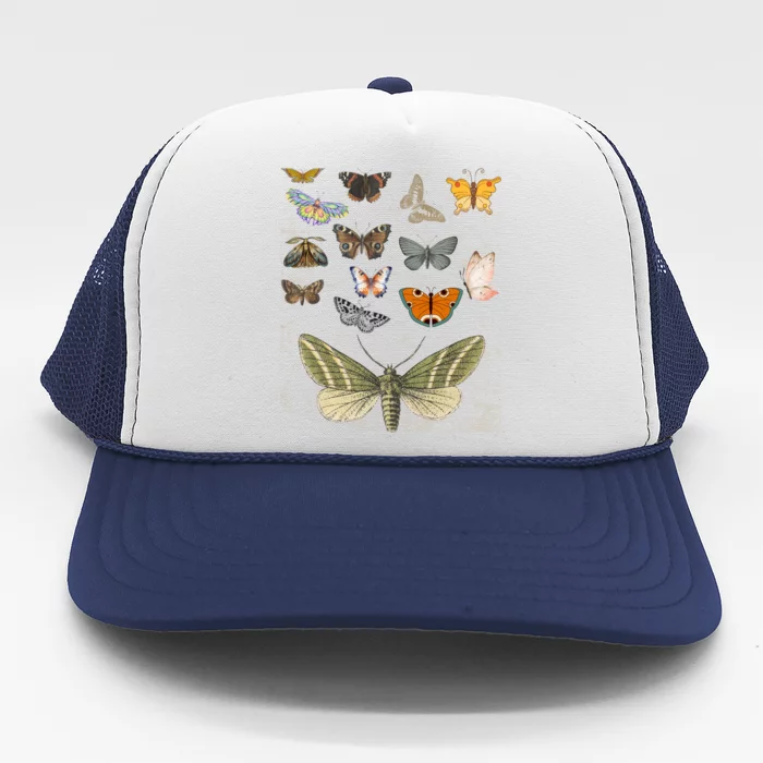 Vintage Butterfly Moth Aesthetic Trucker Hat