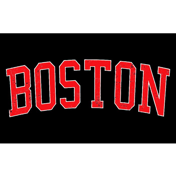 Vintage Boston MA Varsity Style Red Text Bumper Sticker