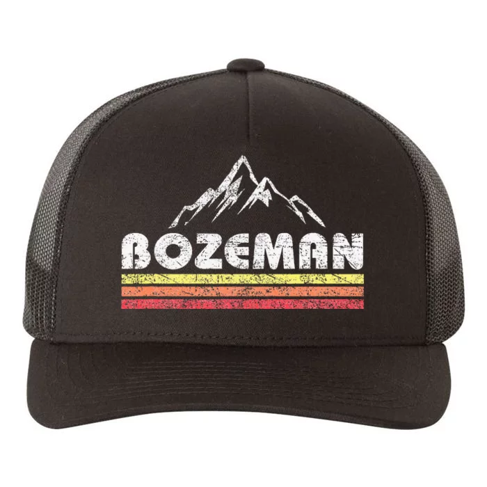 Vintage Bozeman Montana Retro Mountain Faded Lines Souvenir Yupoong Adult 5-Panel Trucker Hat