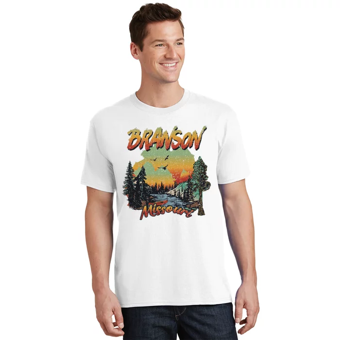 Vintage Branson Missouri Nature Mountain Hiking Souvenir T-Shirt