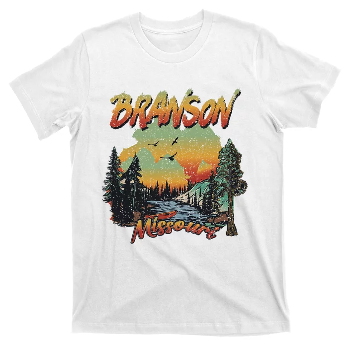 Vintage Branson Missouri Nature Mountain Hiking Souvenir T-Shirt