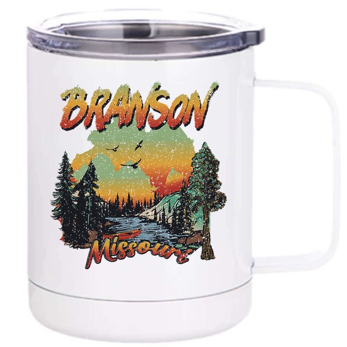 Vintage Branson Missouri Nature Mountain Hiking Souvenir Front & Back 12oz Stainless Steel Tumbler Cup