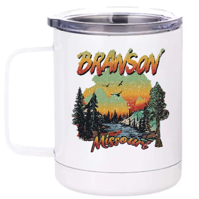 Vintage Branson Missouri Nature Mountain Hiking Souvenir Front & Back 12oz Stainless Steel Tumbler Cup