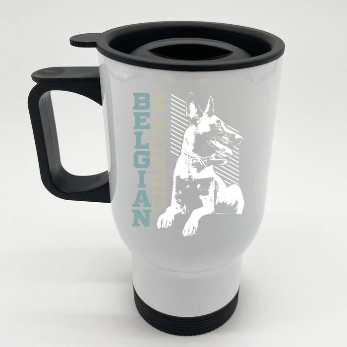 Vintage Belgian Malinois T Design Dog Lovers Gift Front & Back Stainless Steel Travel Mug