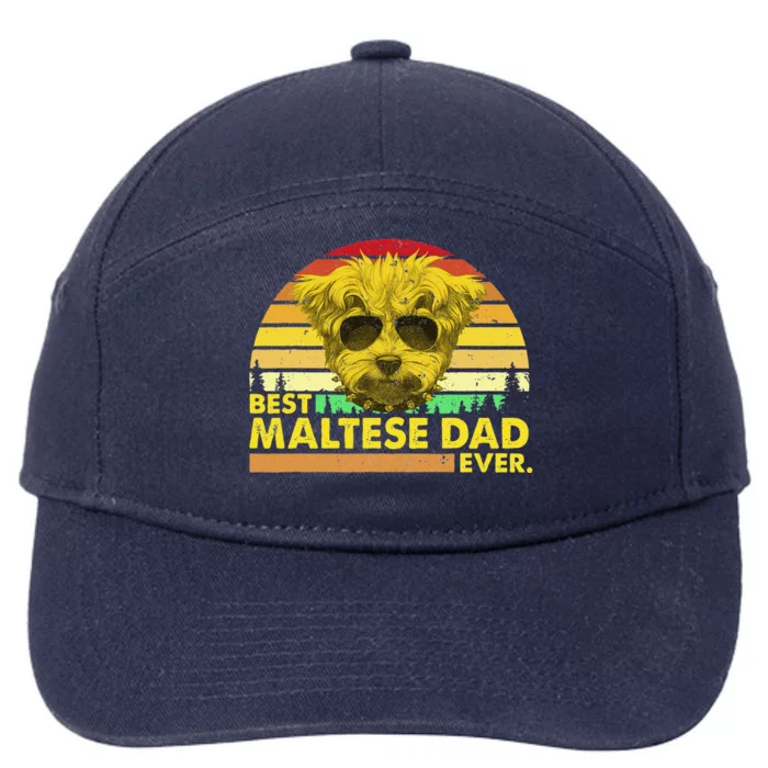 Vintage Best Maltese Dad Ever Dog Daddy Father 7-Panel Snapback Hat