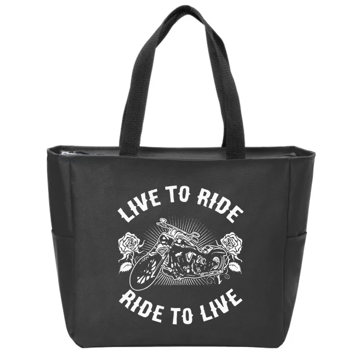 Vintage Biker Motorcycle Motocross Design Zip Tote Bag