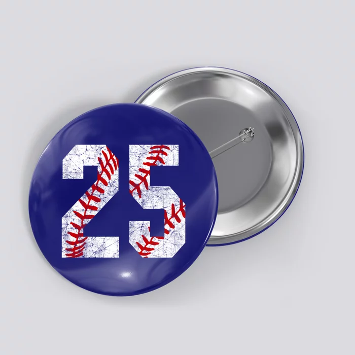 Vintage Baseball Mom #25 Jersey Baseball Favorite Player Gift Button