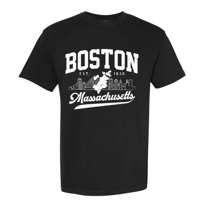 Vintage Boston Massachusetts Est 1630 Souvenir Garment-Dyed Heavyweight T-Shirt