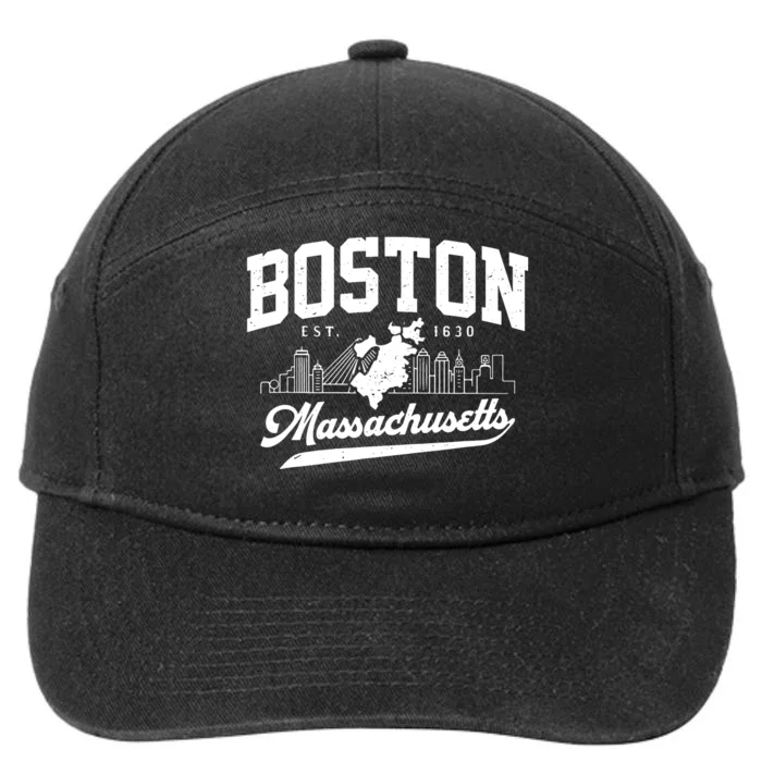 Vintage Boston Massachusetts Est 1630 Souvenir 7-Panel Snapback Hat