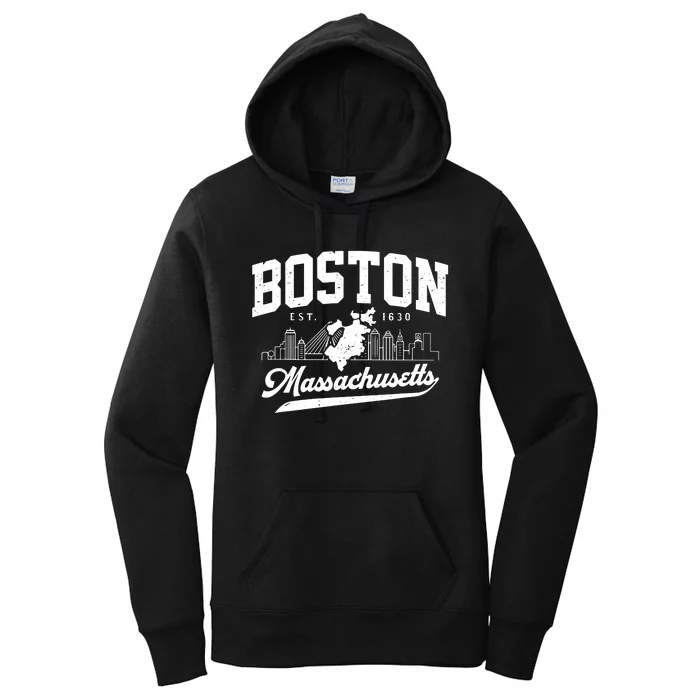 Vintage Boston Massachusetts Est 1630 Souvenir Women's Pullover Hoodie