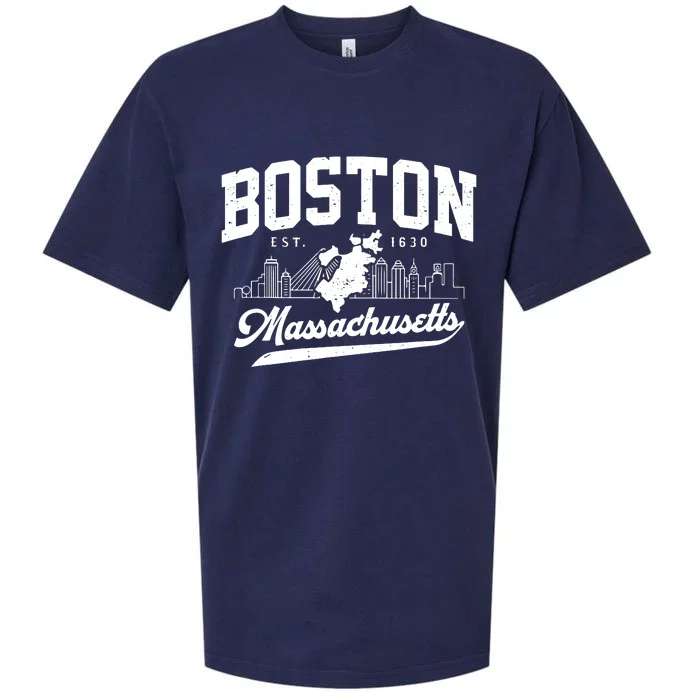 Vintage Boston Massachusetts Est 1630 Souvenir Sueded Cloud Jersey T-Shirt