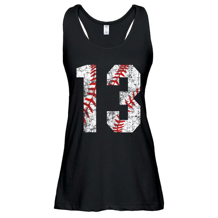 Vintage Baseball Mom 13 Jersey Baseball Favorite Player Ladies Essential Flowy Tank