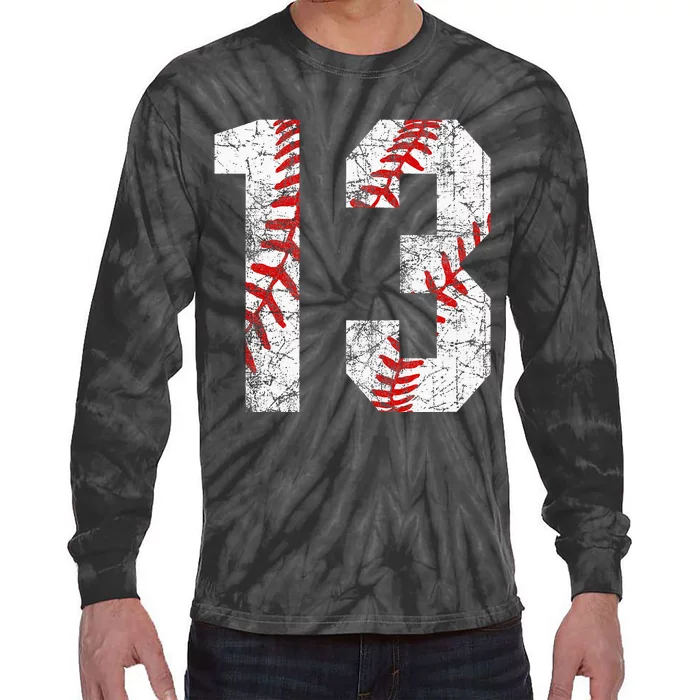 Vintage Baseball Mom 13 Jersey Baseball Favorite Player Tie-Dye Long Sleeve Shirt