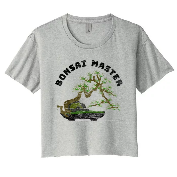 Vintage Bonsai Master Bonsai Tree Women's Crop Top Tee