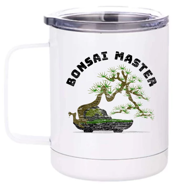 Vintage Bonsai Master Bonsai Tree Front & Back 12oz Stainless Steel Tumbler Cup