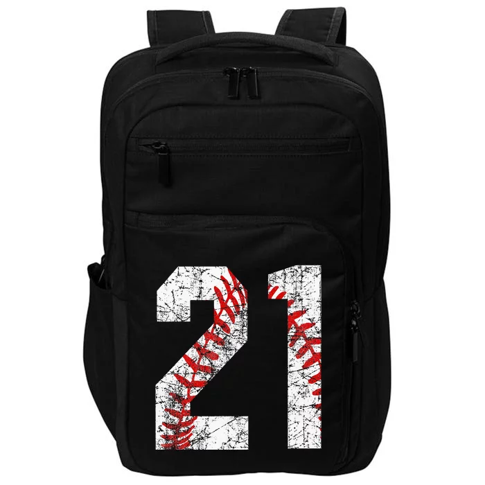 Vintage Baseball Mom 21 Jersey Baseball Player Number 21 Impact Tech Backpack