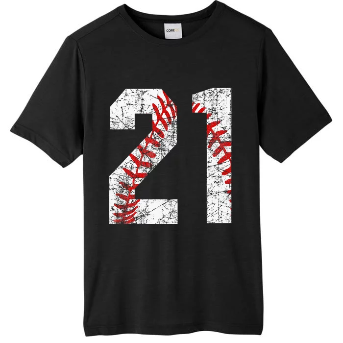 Vintage Baseball Mom 21 Jersey Baseball Player Number 21 ChromaSoft Performance T-Shirt