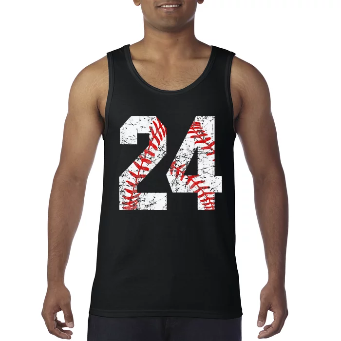 Vintage Baseball Mom 24 Jersey Baseball Favorite Player Tank Top