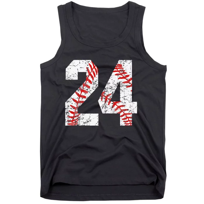 Vintage Baseball Mom 24 Jersey Baseball Favorite Player Tank Top