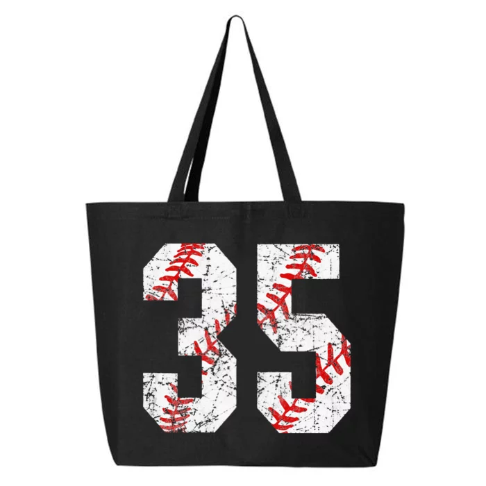 Vintage Baseball Mom 35 Jersey Baseball Jersey Number 35 25L Jumbo Tote