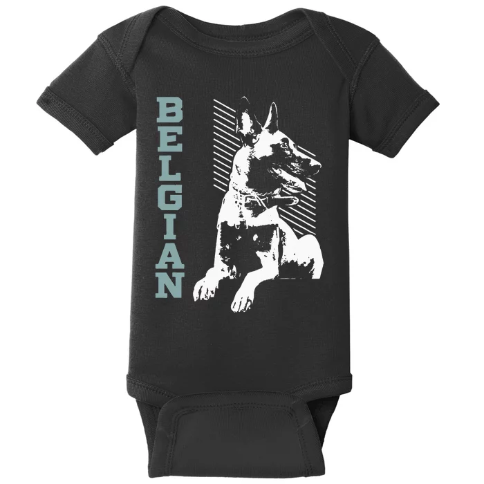 Vintage Belgian Malinois T Design Dog Lovers Gift Baby Bodysuit