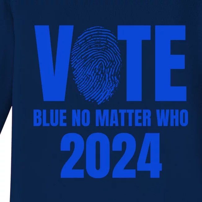 Vote Blue No Matter Who 2024 Baby Long Sleeve Bodysuit