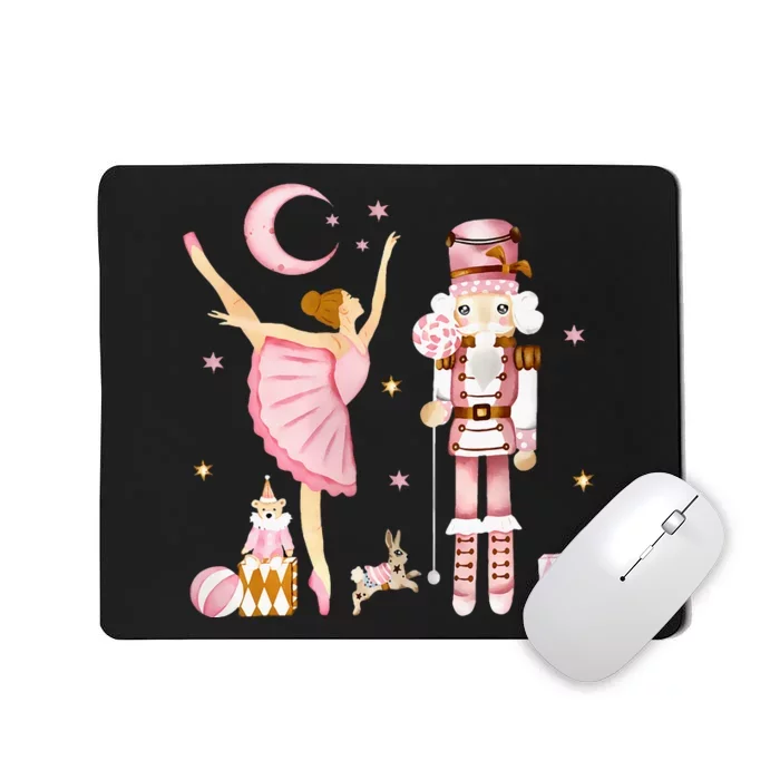 Vintage Ballet Nutcracker Christmas Pink Xmas Mousepad