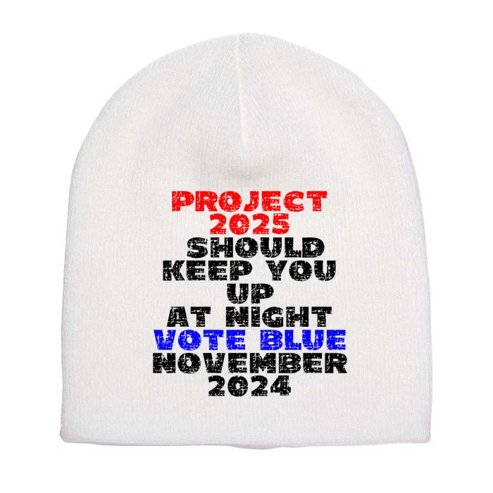 Vote Blue November 2024 Election Project 2025 Biden Democrat Short Acrylic Beanie