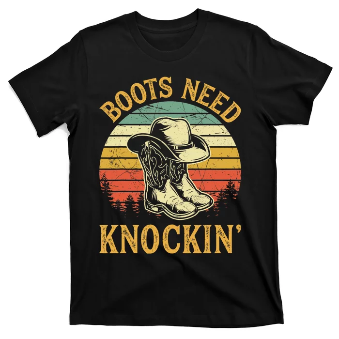 Vintage Boots Need Knockin Knocking Country Music T-Shirt