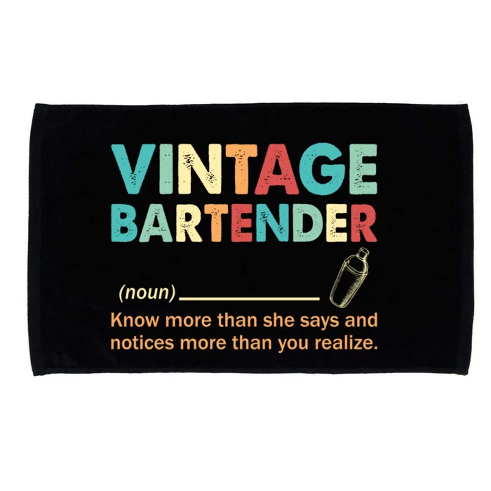 Vintage Bartender Noun Definition Fathers Day Microfiber Hand Towel