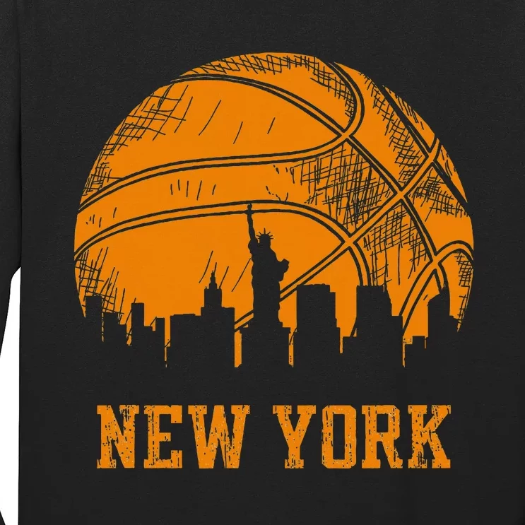 Vintage Basketball New York City Skyline Outfit Long Sleeve Shirt