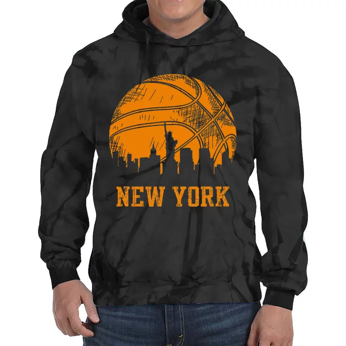 Vintage Basketball New York City Skyline Outfit Tie Dye Hoodie