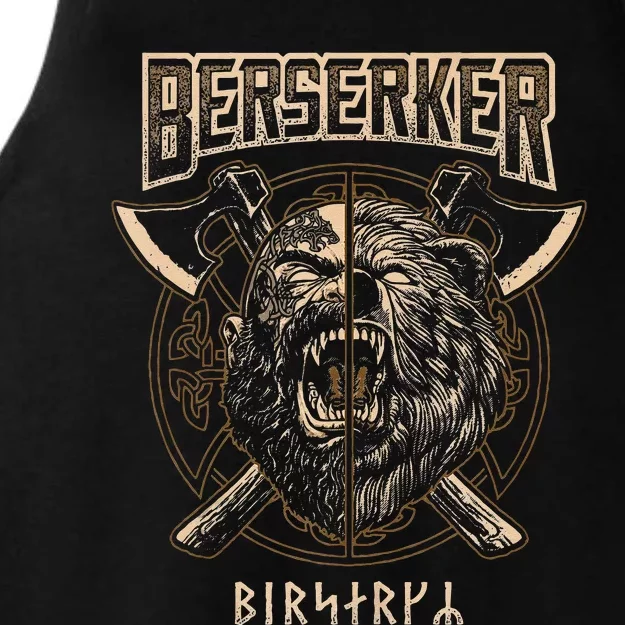 Viking Berserker Norse Pagan Bear Warrior Ladies Tri-Blend Wicking Tank