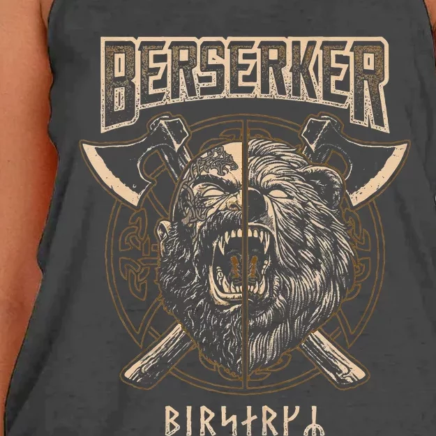 Viking Berserker Norse Pagan Bear Warrior Women's Knotted Racerback Tank