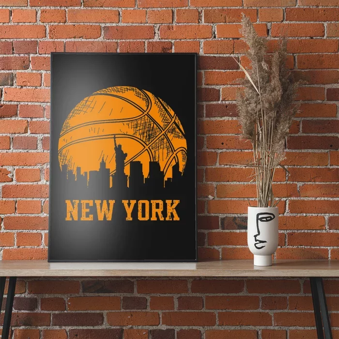 Vintage Basketball New York City Skyline Outfit Poster