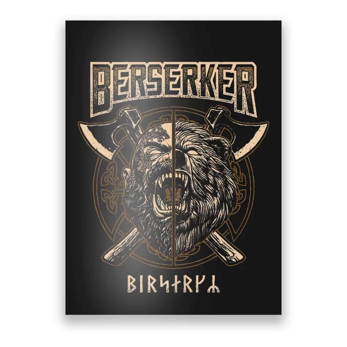 Viking Berserker Norse Pagan Bear Warrior Poster