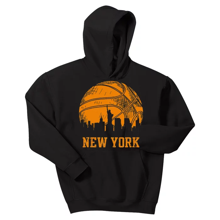 Vintage Basketball New York City Skyline Outfit Kids Hoodie