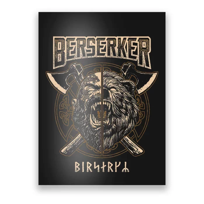 Viking Berserker Norse Pagan Bear Warrior Poster