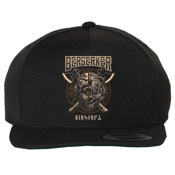 Viking Berserker Norse Pagan Bear Warrior Wool Snapback Cap