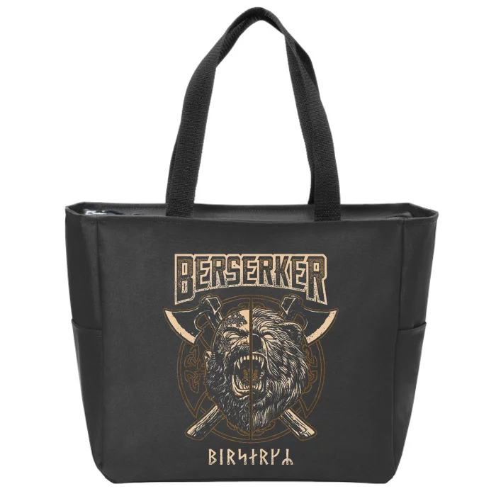 Viking Berserker Norse Pagan Bear Warrior Zip Tote Bag