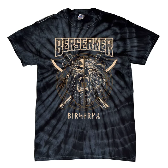 Viking Berserker Norse Pagan Bear Warrior Tie-Dye T-Shirt