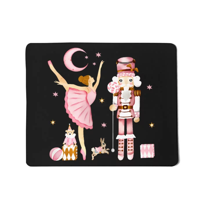 Vintage Ballet Nutcracker Christmas Pink Xmas Mousepad